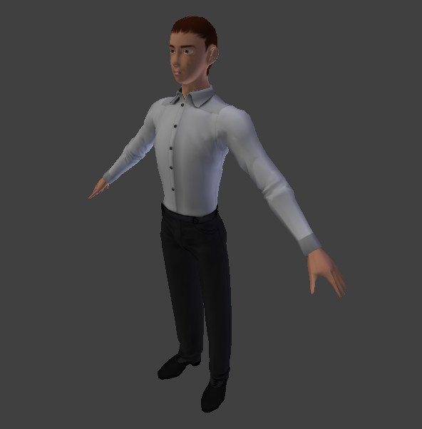 3D model of a man in an office suit